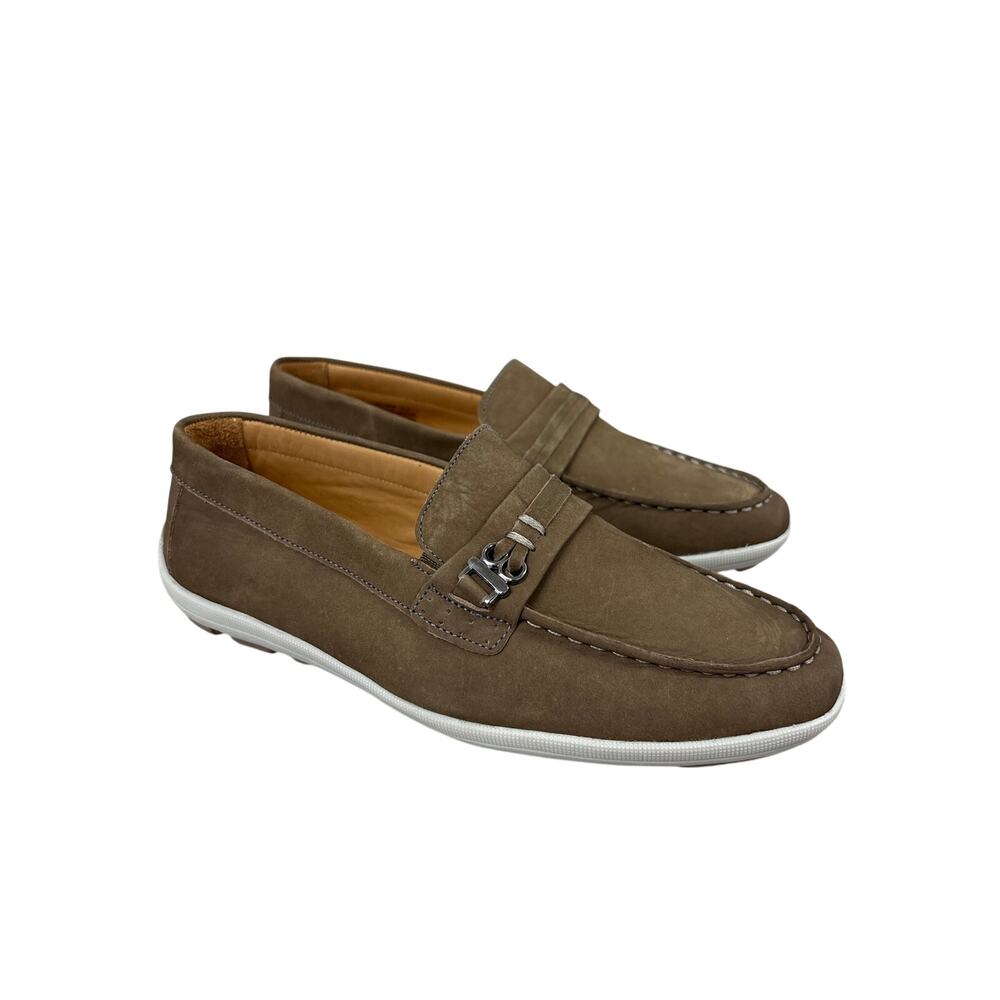 NIB Driver Club USA Size 5.5 Berwyn Genuine Nubuck Leather Brown Moccasin Loafer